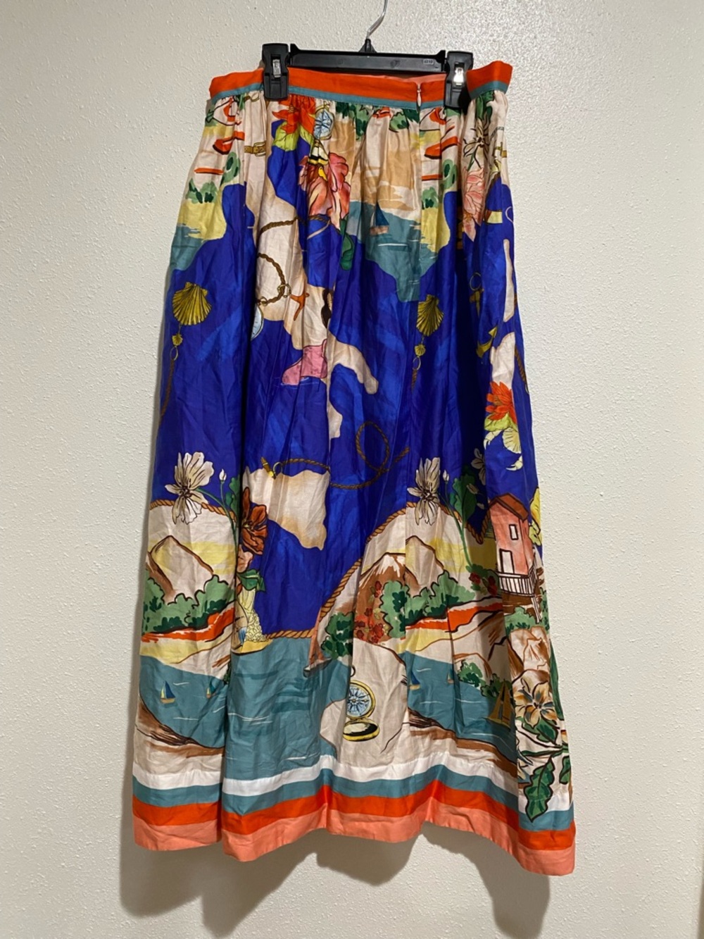 ANTONIO MELANI Tropical Print Midi Skirt A-29 - Picture 6 of 9